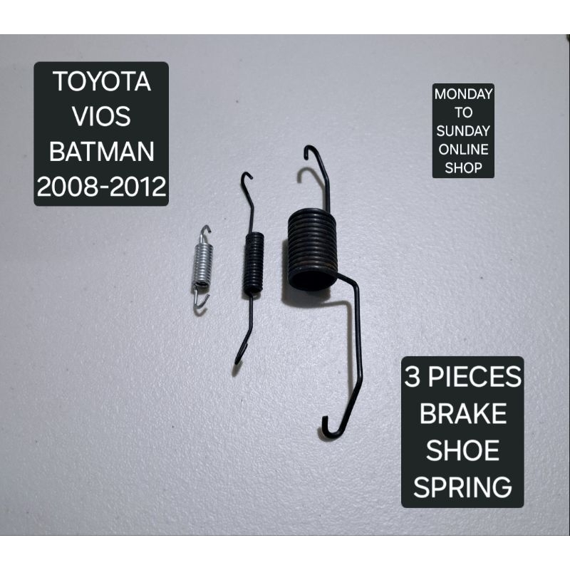 3 Pieces Brake Shoe Spring for Toyota Vios (2008-2012) | Shopee Philippines