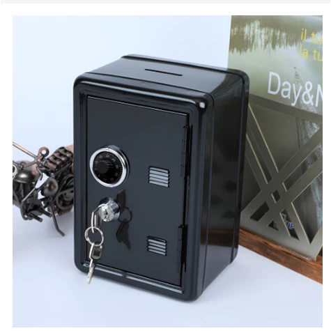 BLACK & PINK Safety Box Strongbox Mini Lockable Money Cash Jewelry ...