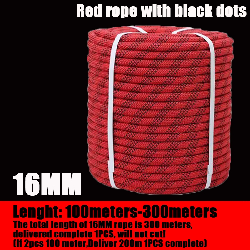 16MM 100M-300M Red Safety rope, Red Climbing rope, Red Rescue rope,Red ...