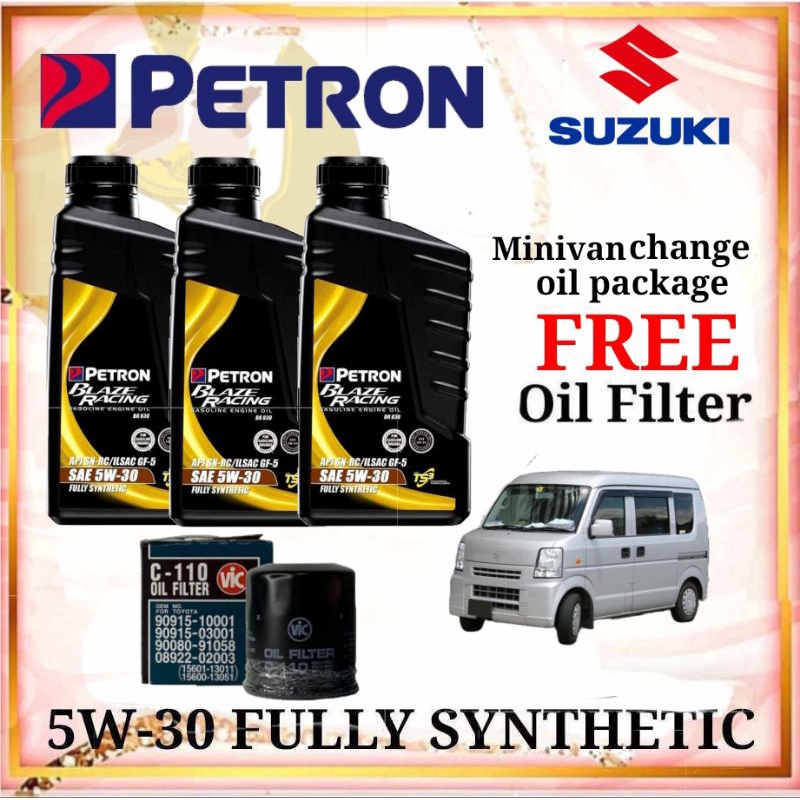 Suzuki Minivan DA64 Change Oil Bundle Petron 5W-30 Fully Synthetic ...