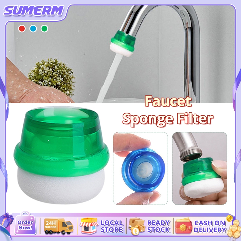 Faucet Water Filter Sponge Cartridge Splash Proof Pressure Reducing ...