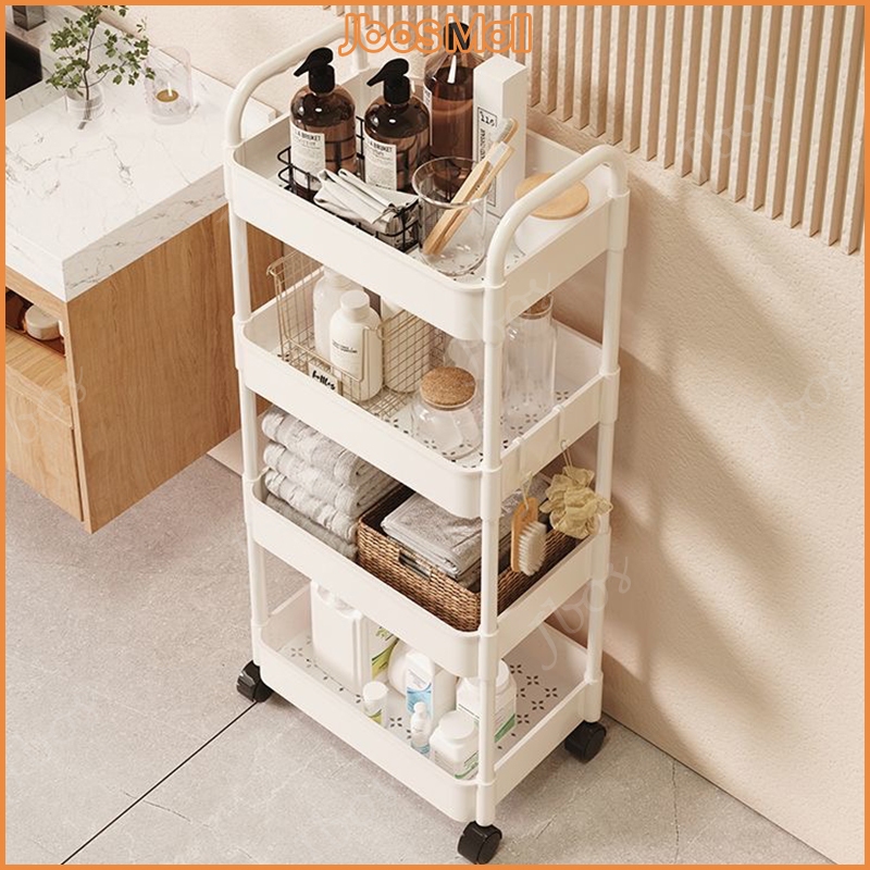 Jbos Bathroom Organizer Rack for Utility Storage with Wheels Corner ...