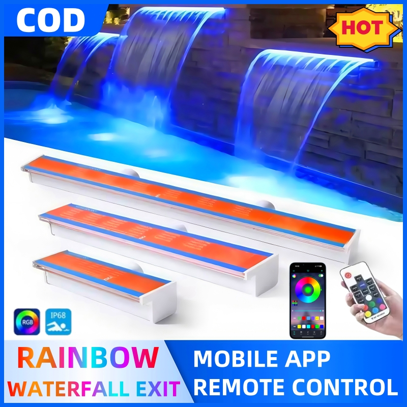 【Free Ship】Pool Waterfall Fountain RGB LED Spillway Descent Acrylic ...