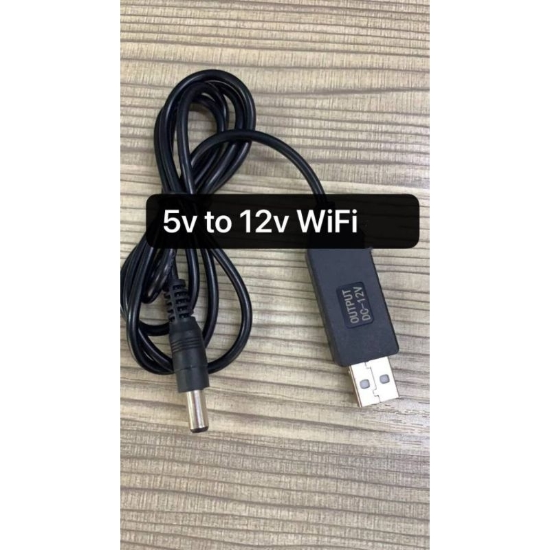 DC 5V to 12V USB Cable WiFi to Connector Boost Converter Step-up Cord ...