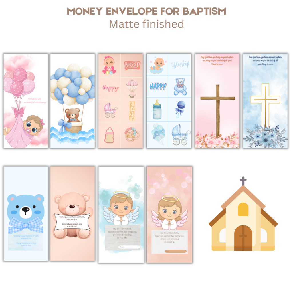 3 pcs. long Money envelope for baptism christening Long angpao | Shopee ...