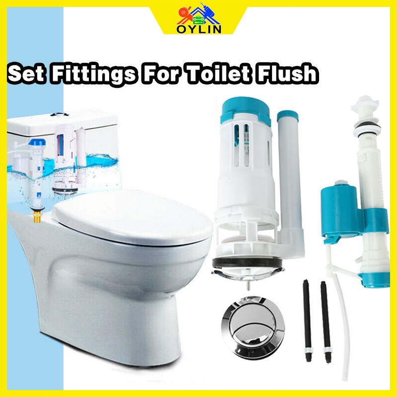 3pcs Toilet Flush Set Fittings Dual Button Flush Valve Toilet Inlet ...