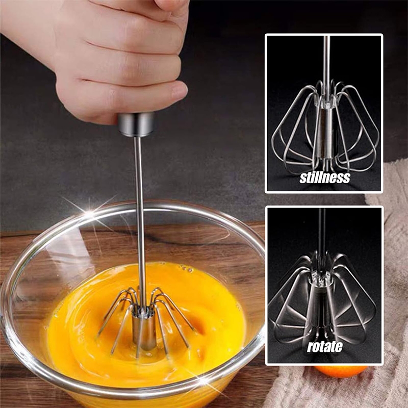 Automatic Mixer Egg Beater Manual Self Turning 304 Stainless Steel ...