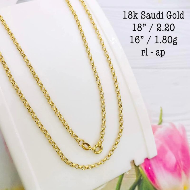 PAWNABLE REAL 18K SAUDI TAOCO CHAIN | Shopee Philippines