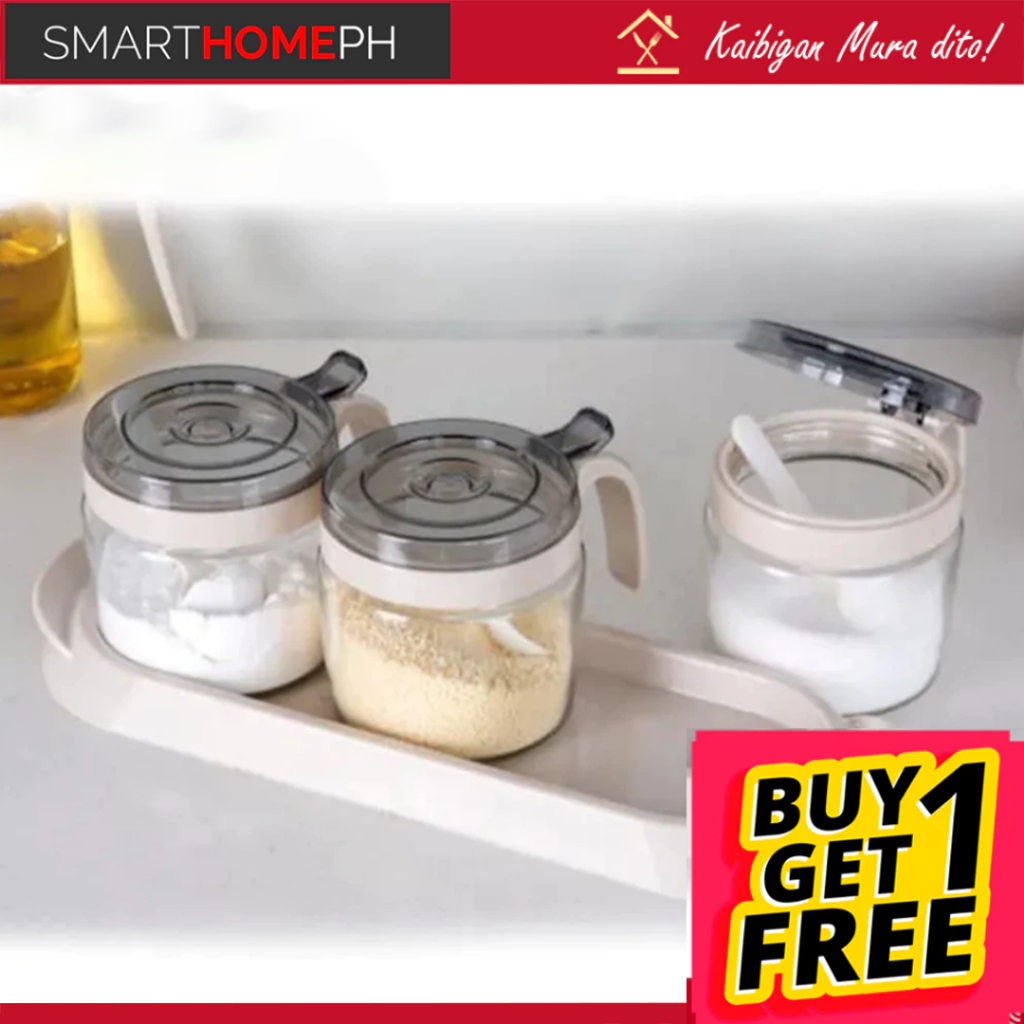 BUY 1 GET 1 Food seasoning container with tray coffee sugar storage ...