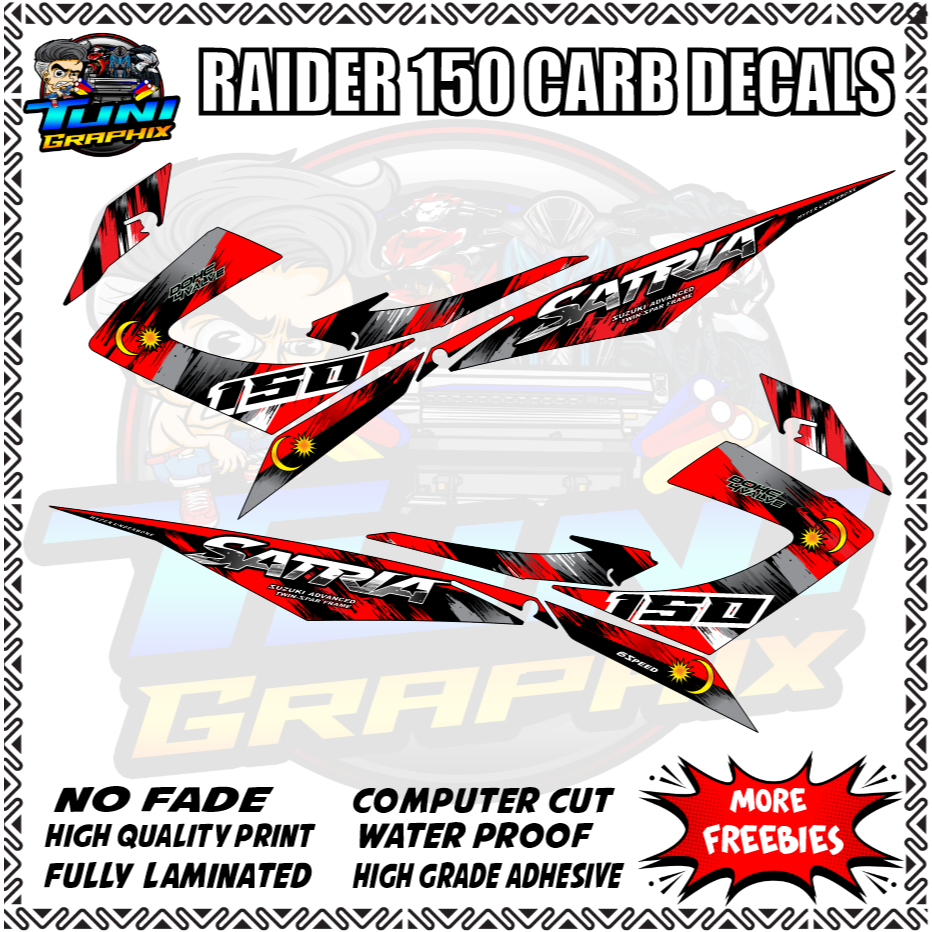 RAIDER 150 CARB MALAYSIAN FLAG 2024 Decals Sticker mor freebies ...