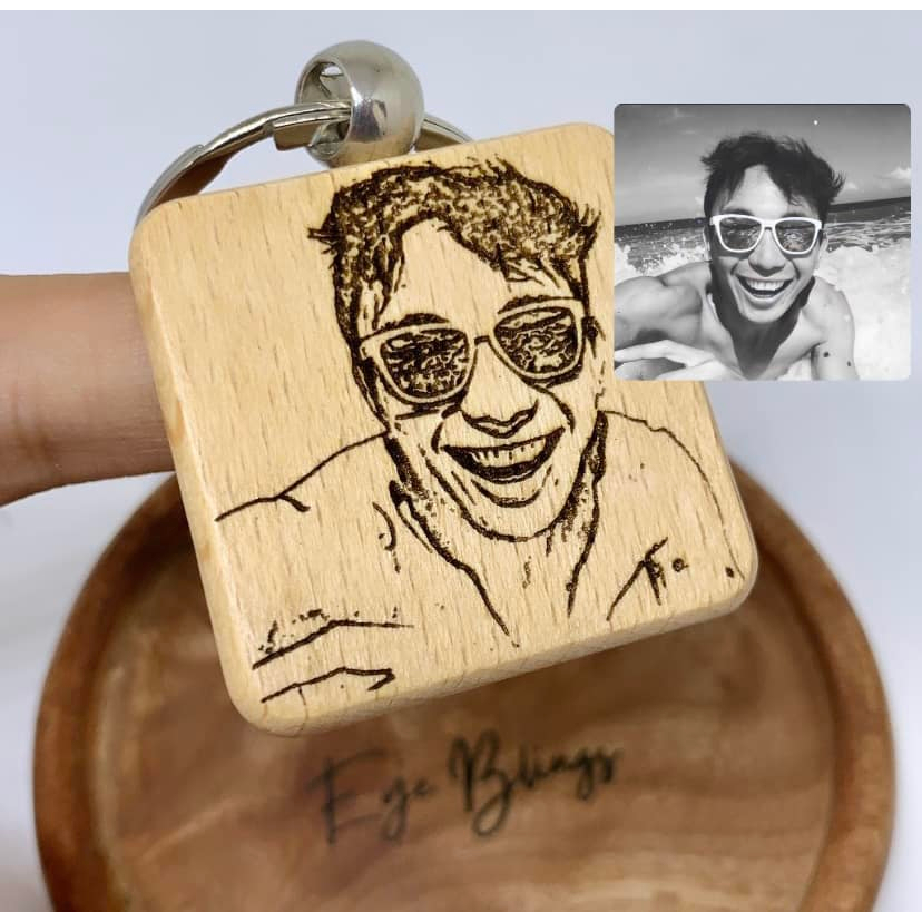 Wooden keychain (circle/rectangle/heart/square) | Shopee Philippines