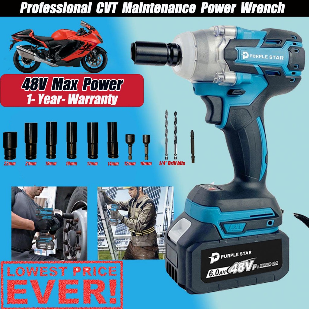 48V Electric Impact Wrench Driver Cordless Wrench Drive 1580NM