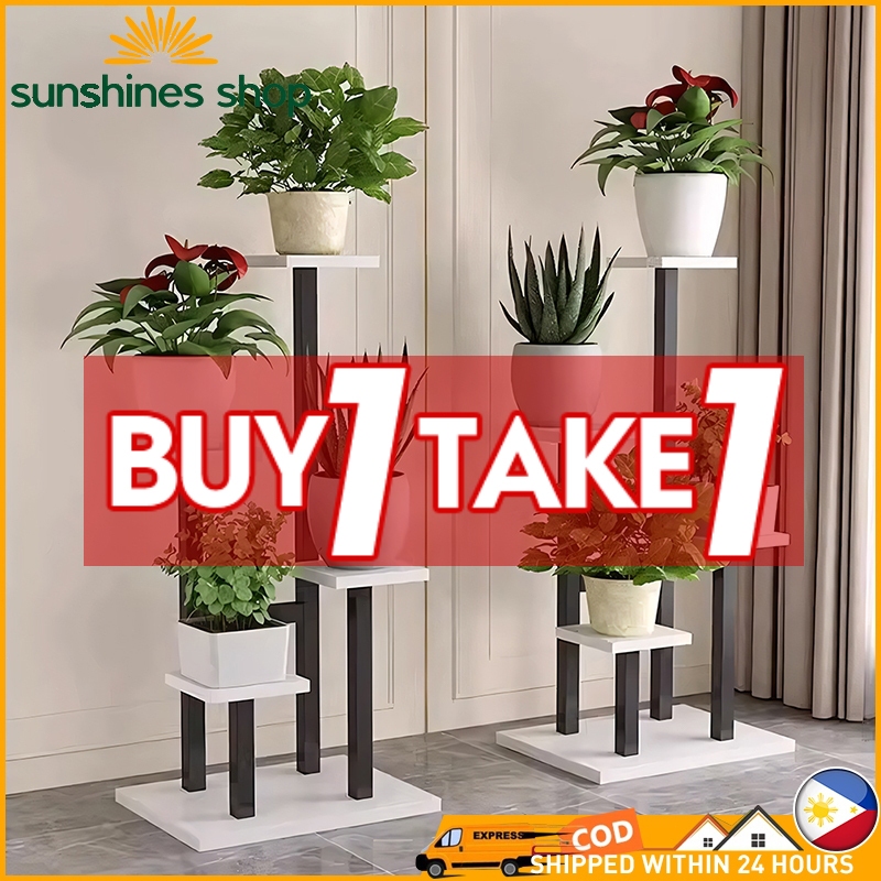 4 Layers Metal Plant Rack Balcony Flower Pot Display Storage Rack ...