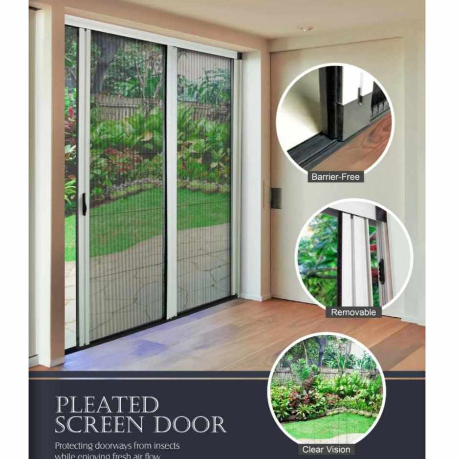 Customized Retractable Mosquito Net Screen Window/door with Pleated ...
