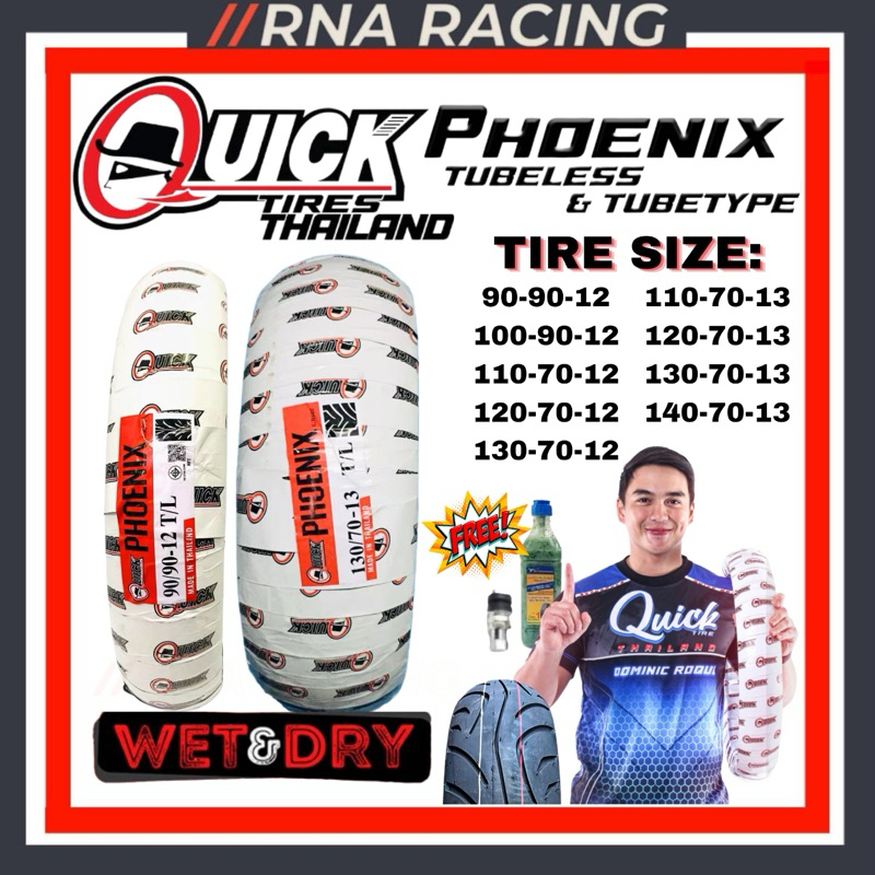 Quick Phoenix Motorcycle Tire Gulong with Free Tire Sealant and Pito by ...