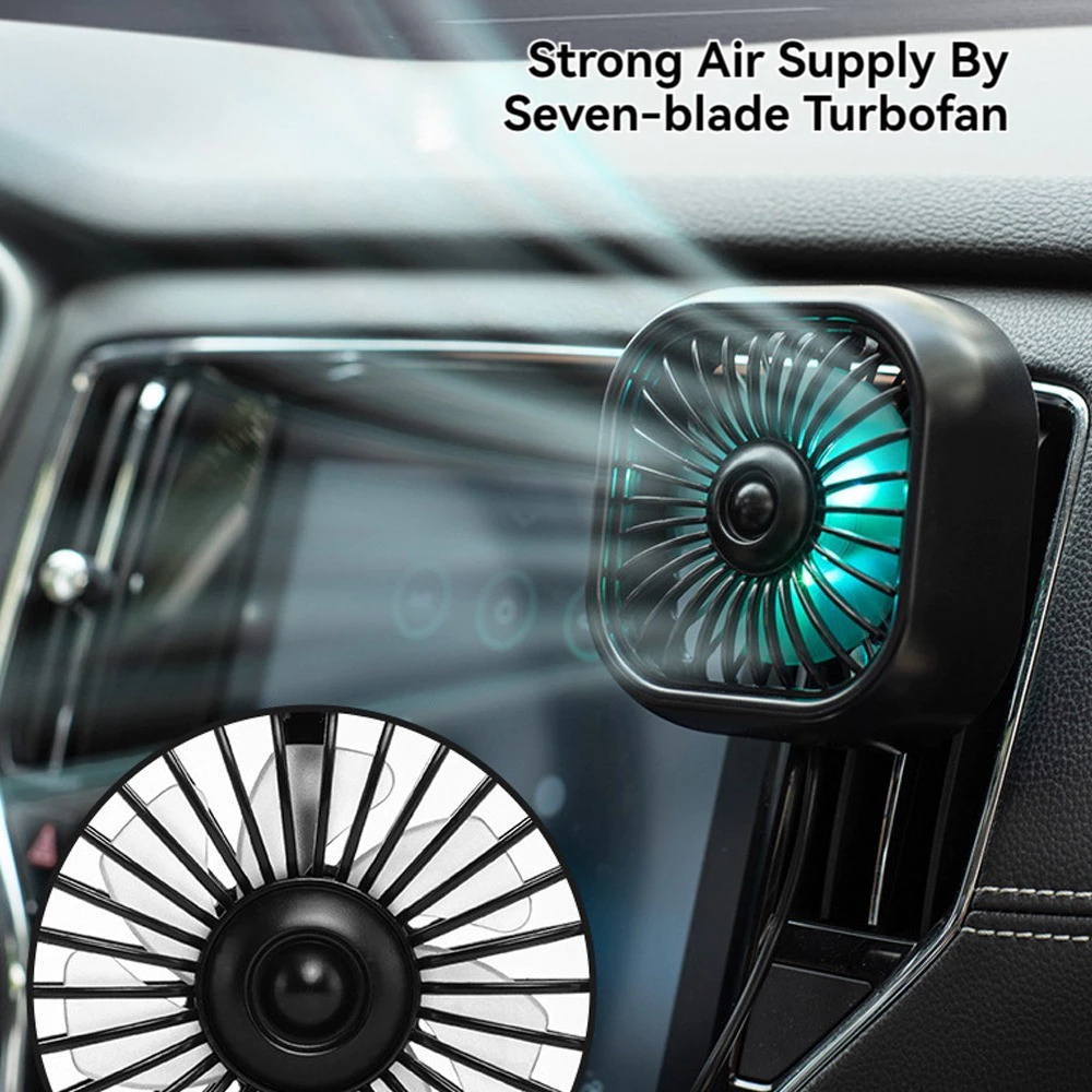 Universal Car fan Car outlet Small Fan Large Wind Color Changing Light ...