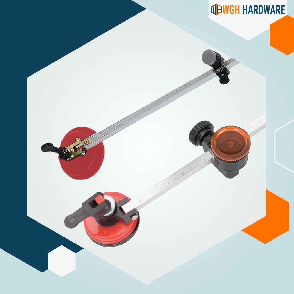 WGH Round Compass Glass Cutter 120cm 47in Complete Set Circular Cutting ...