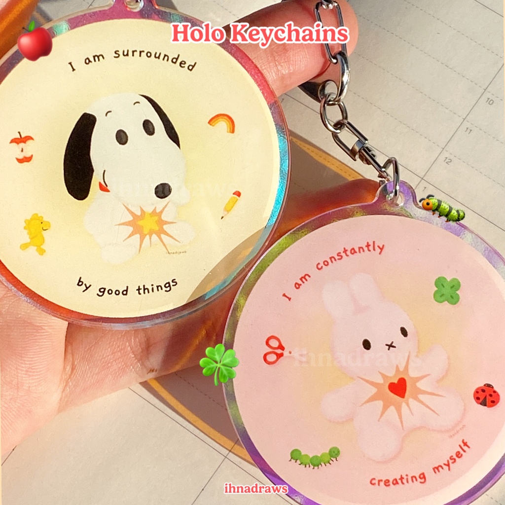 Miffy Snoopy Holo Keychains ౨ৎ ihnadraws (spring lucky growth self ...