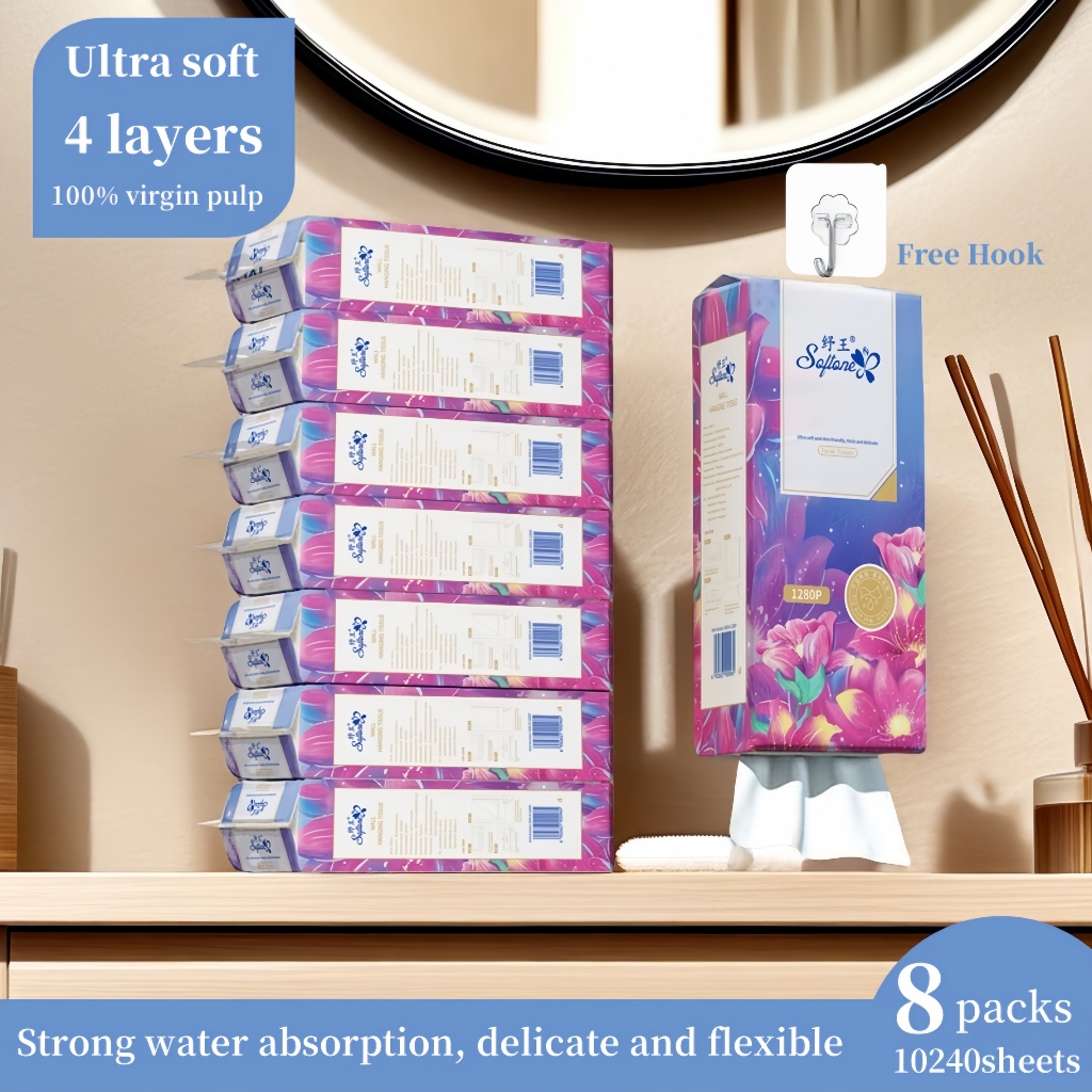 Softone Facial Tissue Bathroom Tissue Tissue Paper Wall Mounted Hanging ...