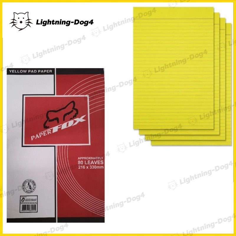1Pad PAPERFOX Yellow Pad Paper 80Leaves School Office Supplies Arts ...