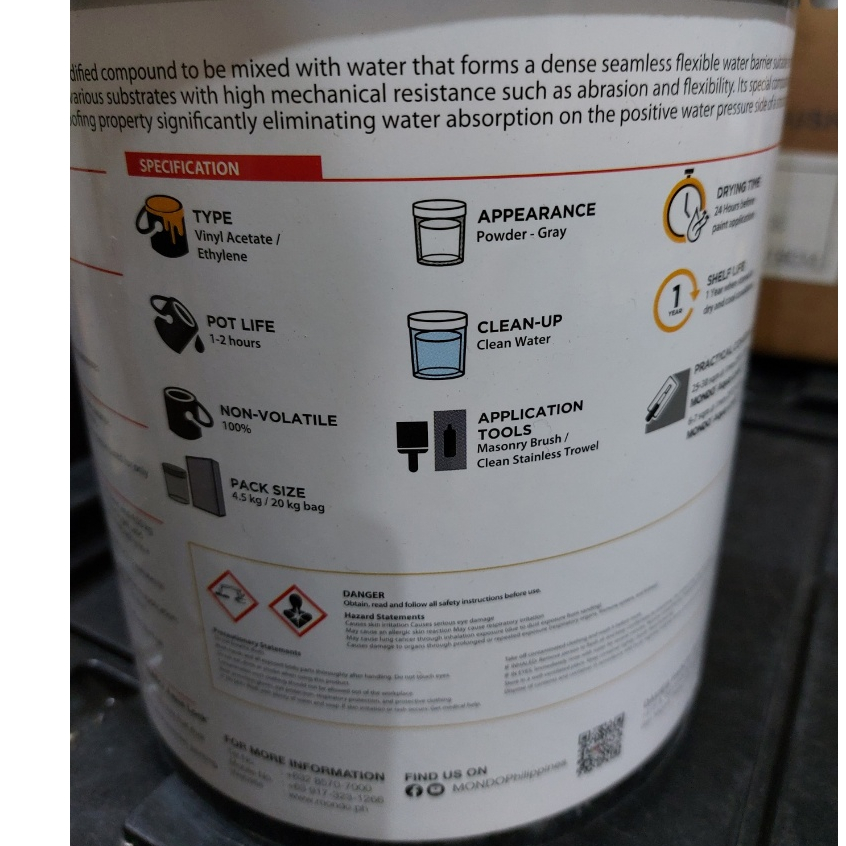 DAVIES AQL100 MONDO AquaLock / Aqua Lock Waterproofing Cement 4.5KG ...