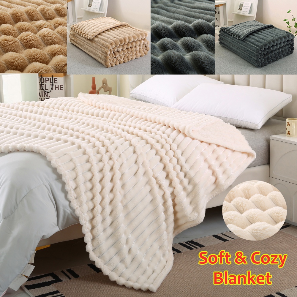 Microfiber Throw Blanket for Bed/Sofa Blanket Super Soft Striped ...