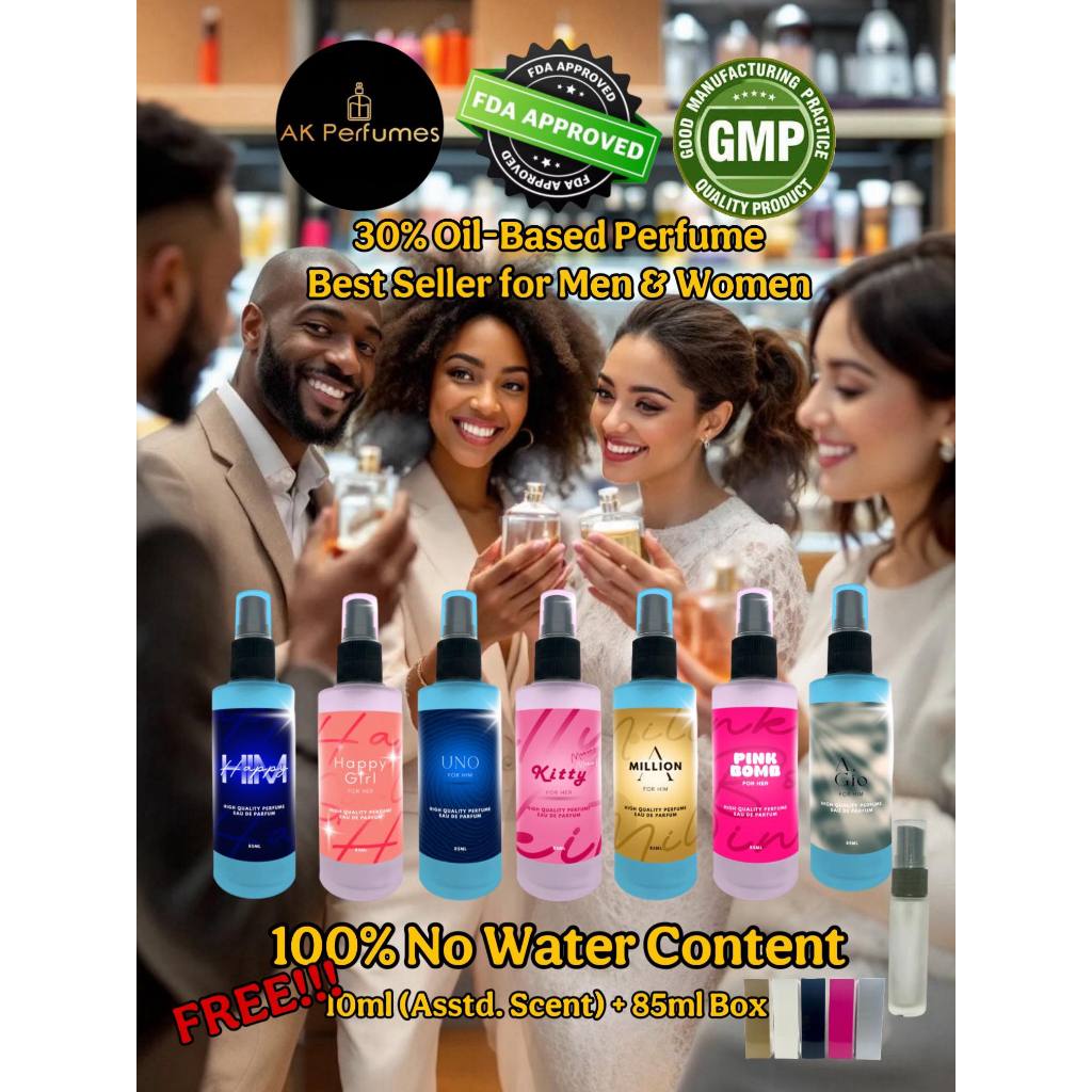 FDA APPROVED 30% 85ml Oil-Based Perfume MEN and Women + FREE 10ml ...