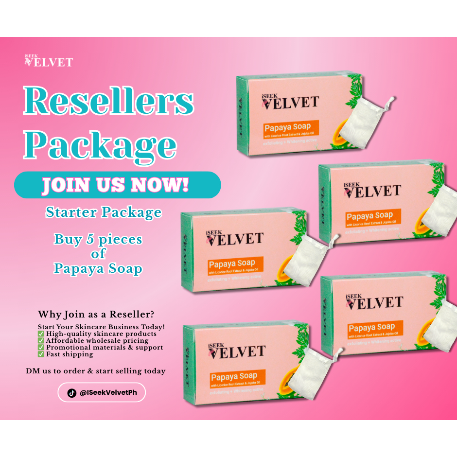 iSeek Velvet Papaya Whitening Soap (100g) Seller Package (5x) free Mesh ...