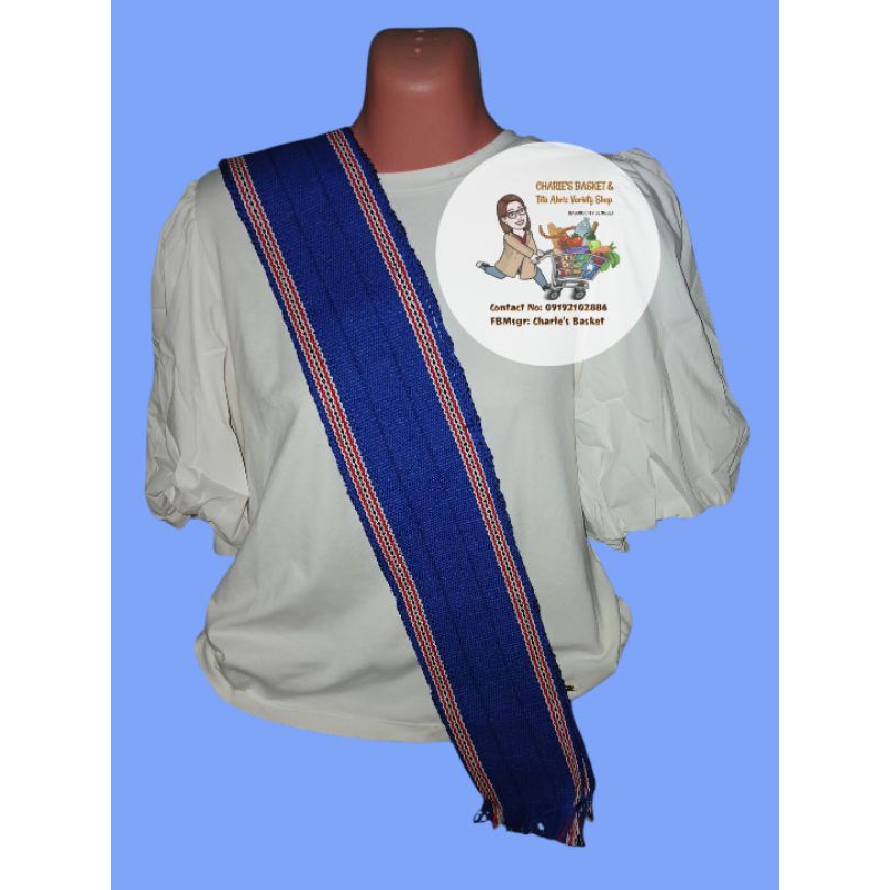 ROYAL BLUE HAND WOOVEN SABLAY OR SASH 2 YARDS LONG | Shopee Philippines