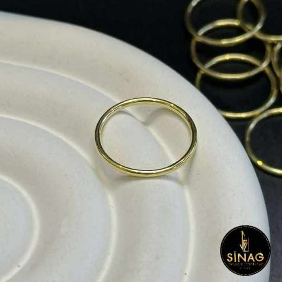 18k Plain Minimalist Ring : Sinag Gold Jewelry | Shopee Philippines