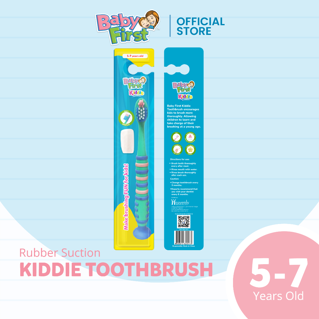Baby First Kiddie Toothbrush 5-7 Years Old - Rubber Suction | Shopee ...