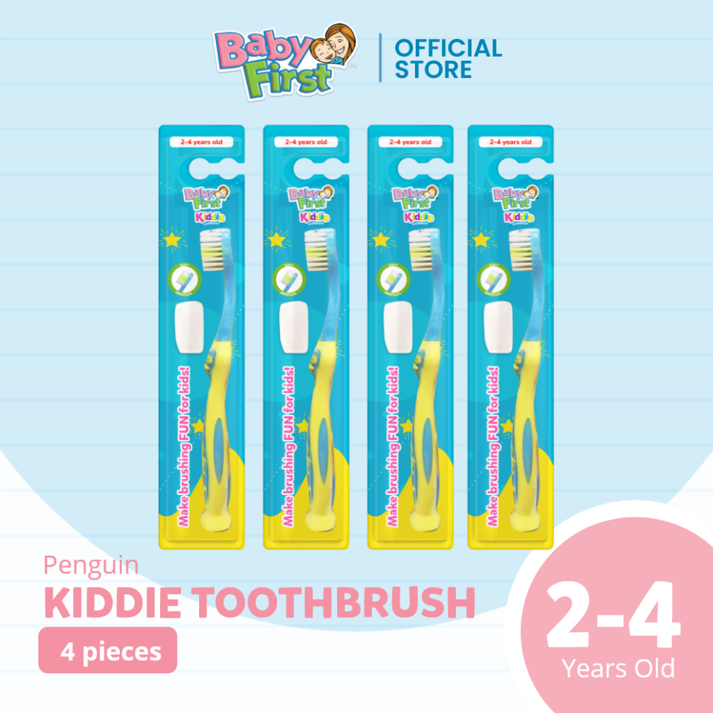 Baby First Kiddie Toothbrush 2-4 Years Old -Penguin 3+1 Pack | Shopee ...