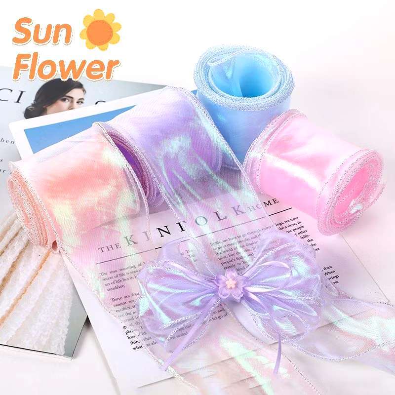 5Yards/6cm Width Wave fantasy colorful fishtail ribbon flower gift cake ...