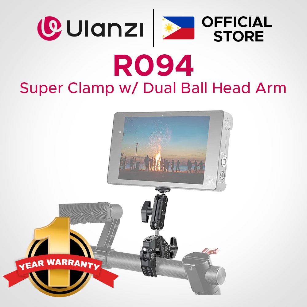 Ulanzi R094 Super Clamp with 360° Dual Mini Ball Head Arm, 0.5 to 2.4 ...