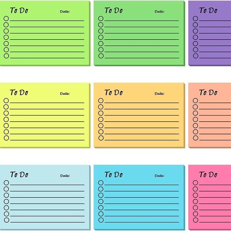 50 Sheets Fluorescent Color To Do List Memo Pads Daily Planner Tearable ...