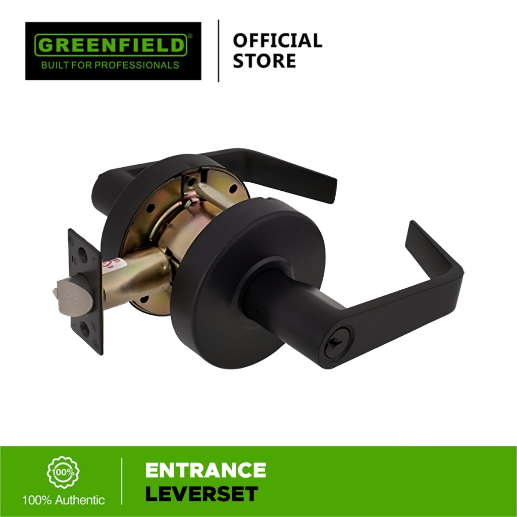 Greenfield Entrance Leverset Matte Black - Door Hardware & Locks ...