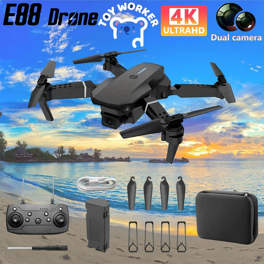 E88 Pro drone with Dual Camera 4k HD Mini Drone wide angle WiFi Fpv ...