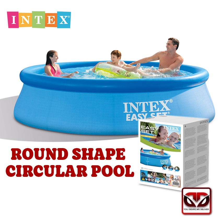 INTEX EASY SET Pool Large Size Inflatable Swimming Pool Family Round ...
