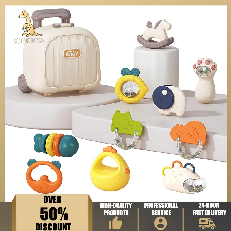 Teether For Baby BPA Free Silicone Baby Toys Food Grade Rattle Toys ...