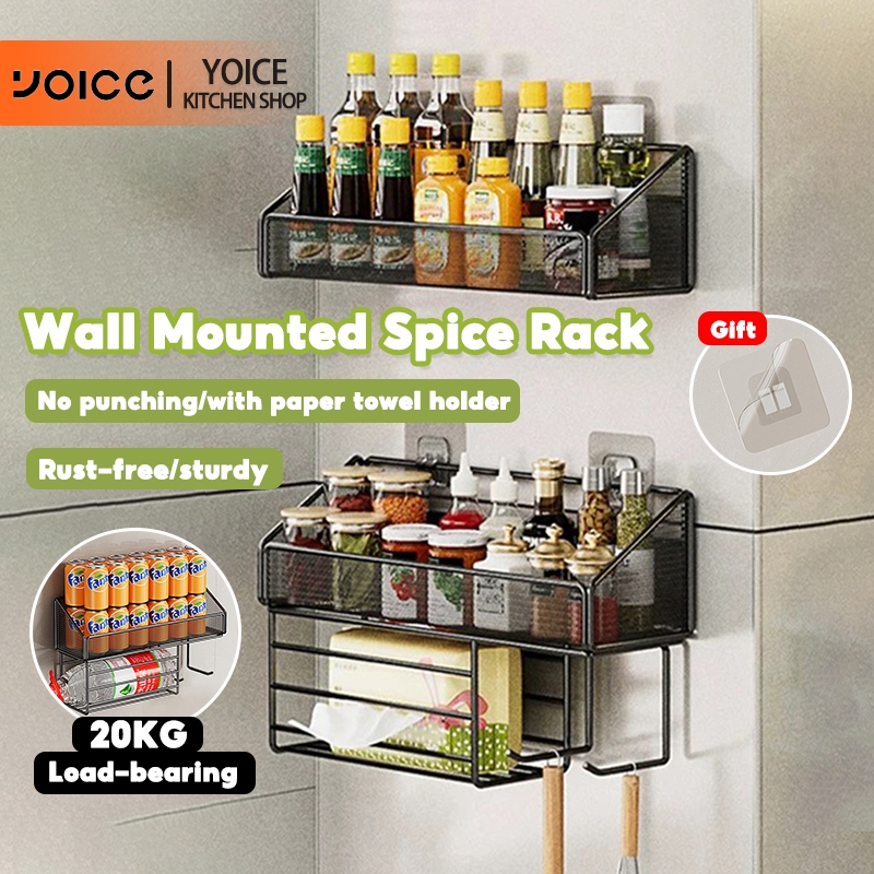 YOICE Kitchen Organizer Condiments Organizer Wall Mounted Seasoning ...