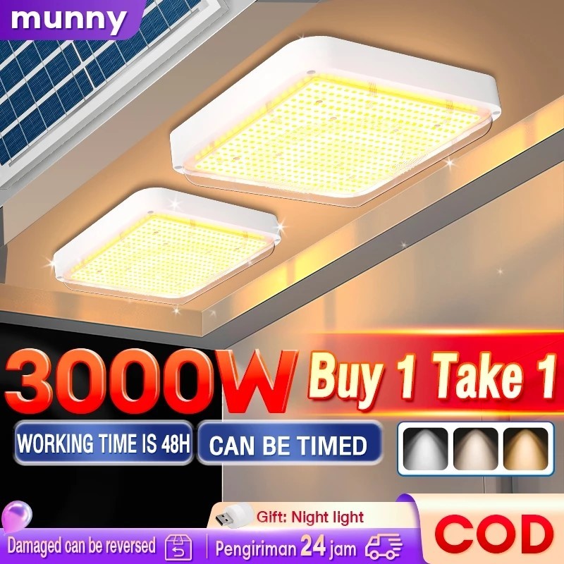 Solar led solar ceiling light outdoor waterproof indoor remote ...