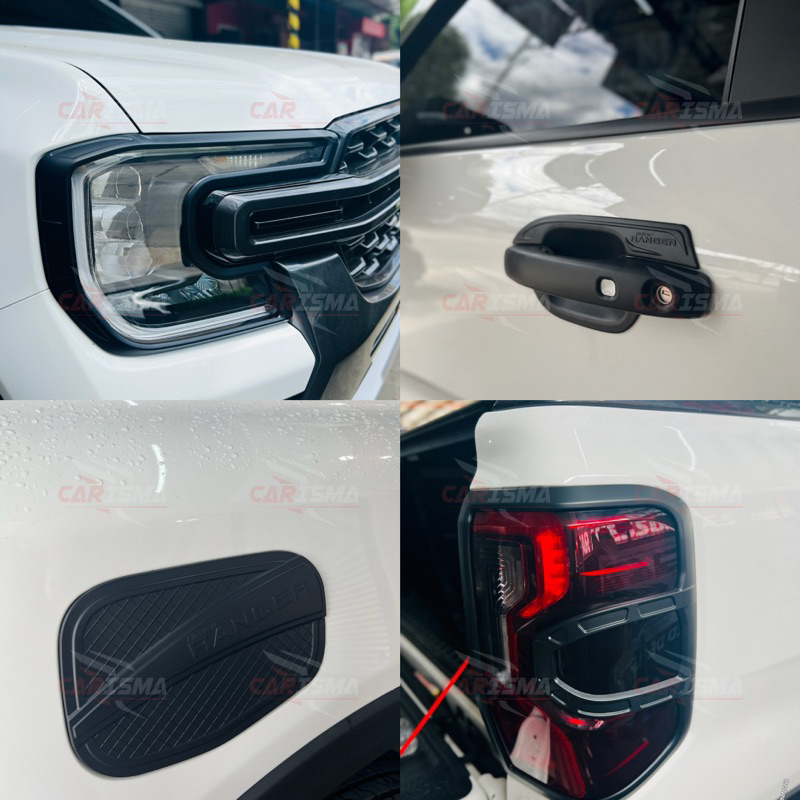 NEXT GENERATION FORD RANGER 2023-2025 GARNISH SET MATTE BLACK 4X2 4X4 ...