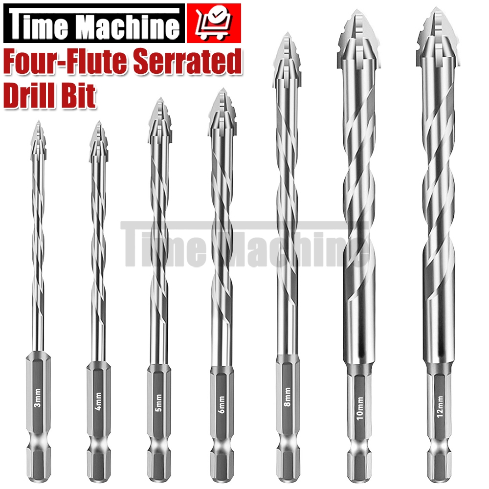 Serrated Eccentric Drill Bit Set,Four-Flute Saw Tooth Eccentric Drill Bit - High Hardness
