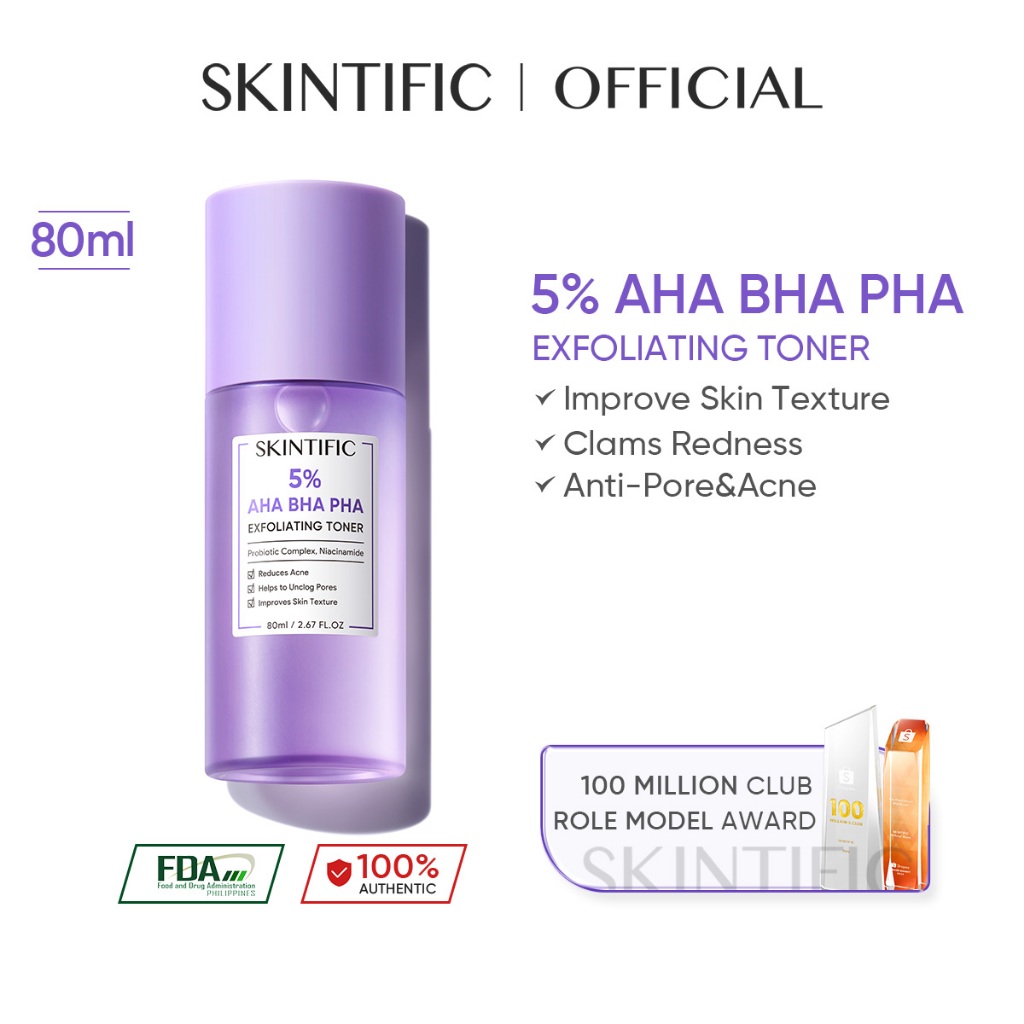 SKINTIFIC Aha Bha Pha Exfoliating Toner Face Exfoliation Facial Glow ...