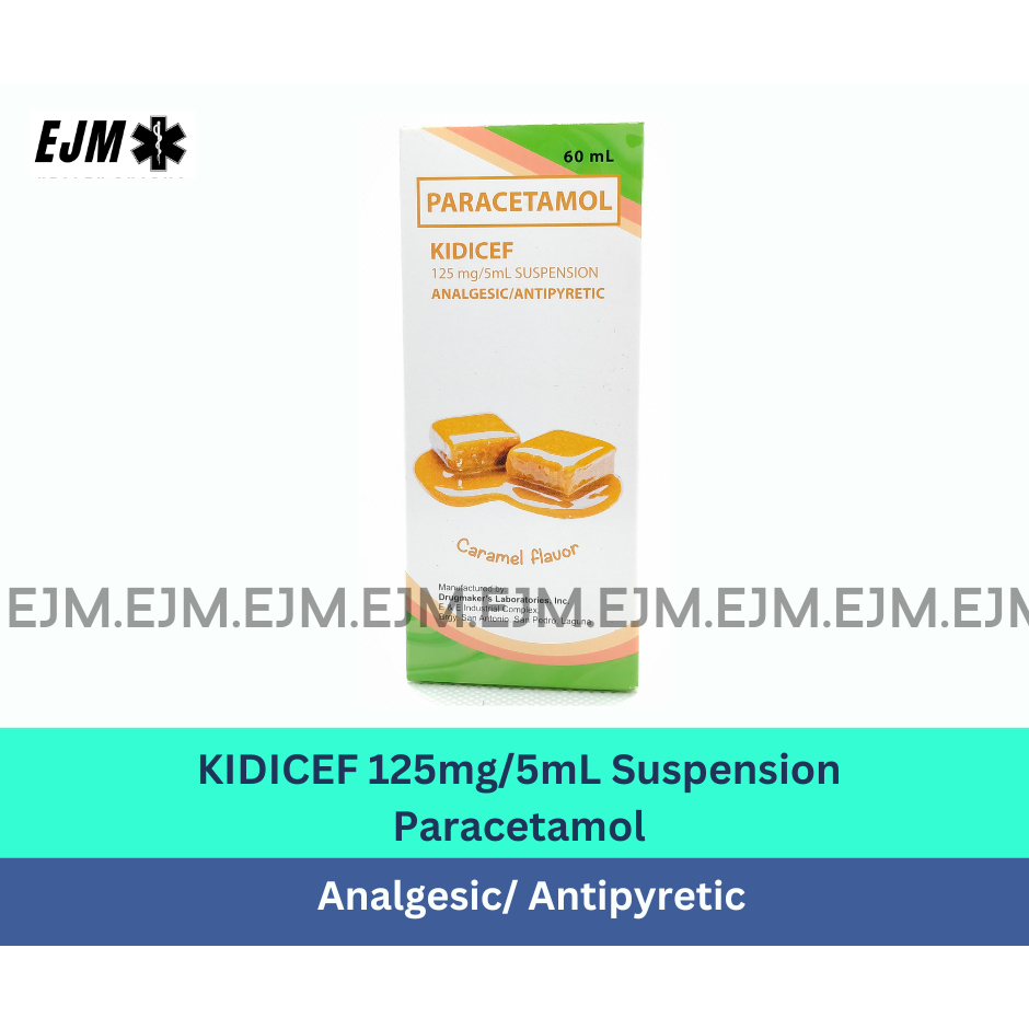 KIDICEF Paracetamol 125mg/5mL Suspension for kids - 60mL | Shopee ...