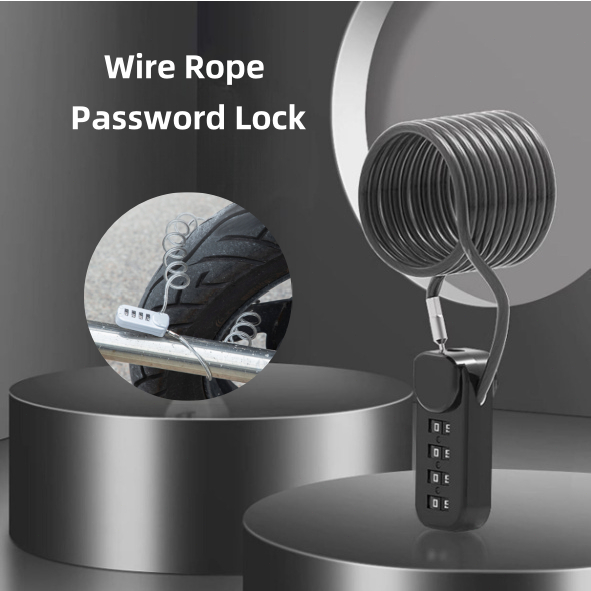 Wire Rope Password Lock Spring Coil Password Lock Long And Short Self ...
