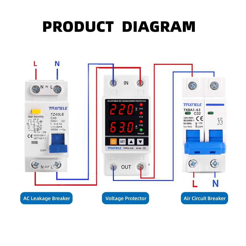 Relay Adjustable Over Voltage Current and Under Voltage Protective ...