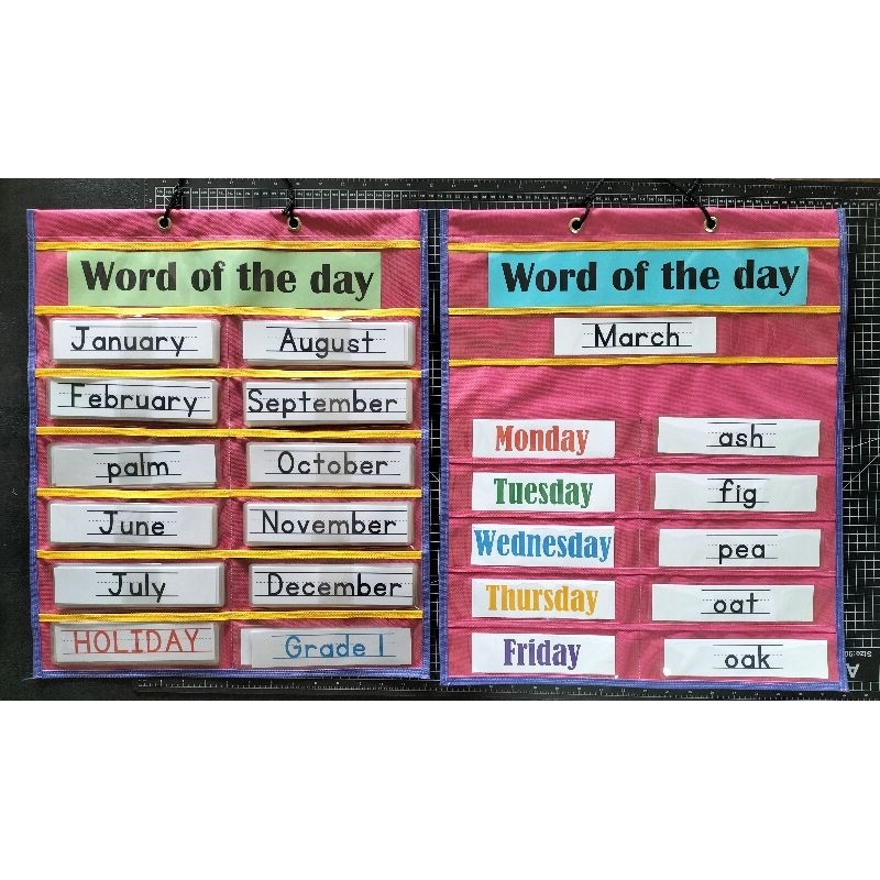 A word a day chart. Grade 1. medium charts 2 pcs. sizes 21 inches by 18 ...