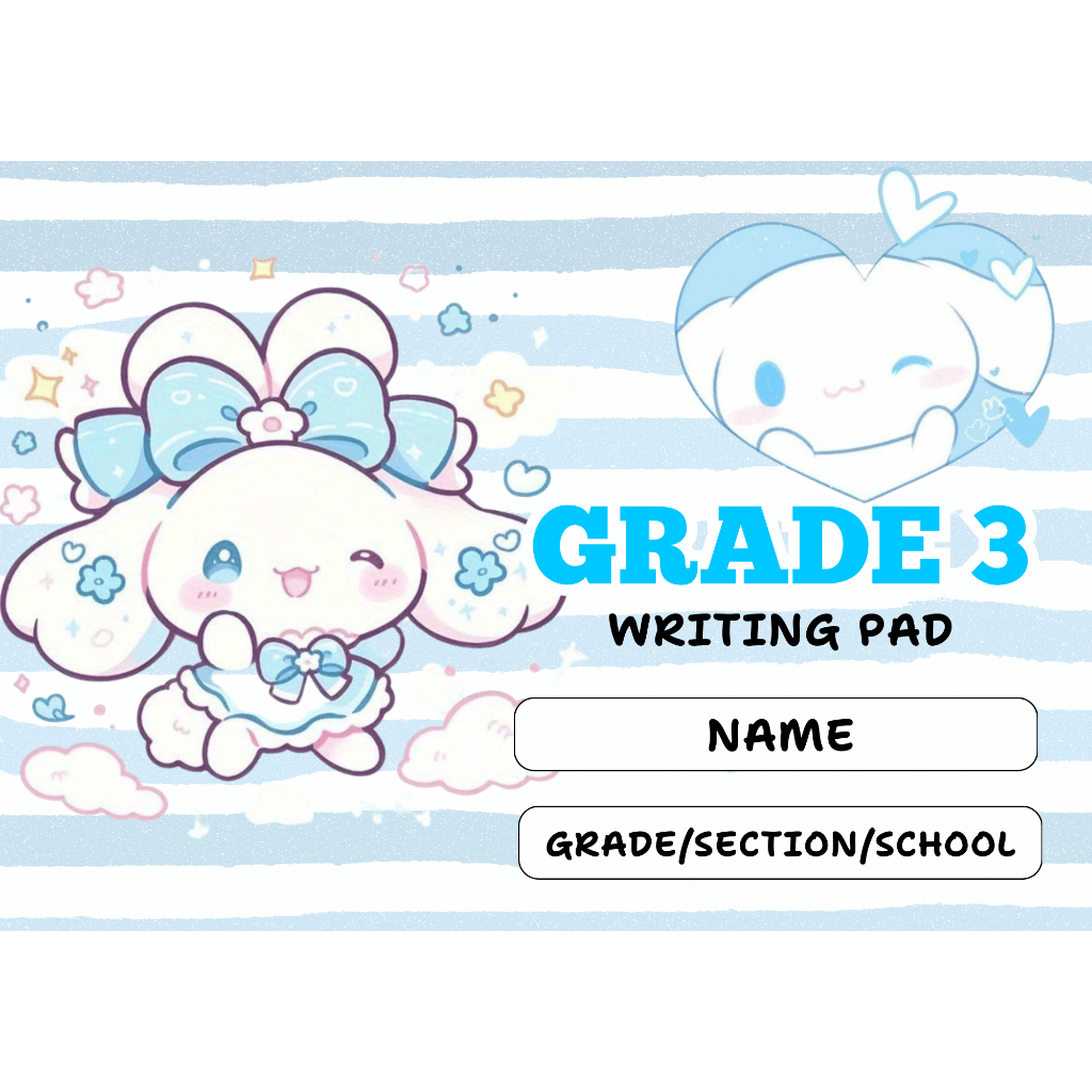 Personalized/Customized Pad Paper - Kinder, Grade 1, 2, 3 and 4 - 50 ...
