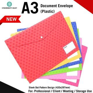 A3 Plastic Utility Envelope - for Client Document Drawing File Project ...